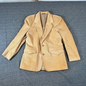 Vintage Pioneer Wear Mens Corduroy Leather Western Blazer Jacket Size 40 USA